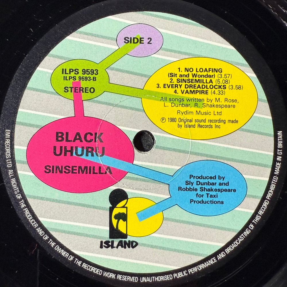 Black Uhuru ‎– Sinsemilla (Англия 1986г.)