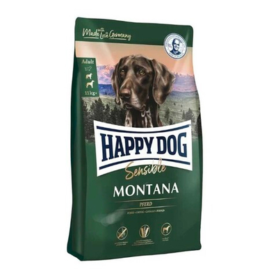 Happy Dog Sensible Montana - корм для собак с пищевой аллергией и кормовой непереносимостью с кониной и картофелем