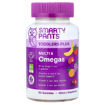 SmartyPants, Toddler Plus, мультивитамины и омега, виноград, апельсин, клубника и банан, 60 жевательных таблеток