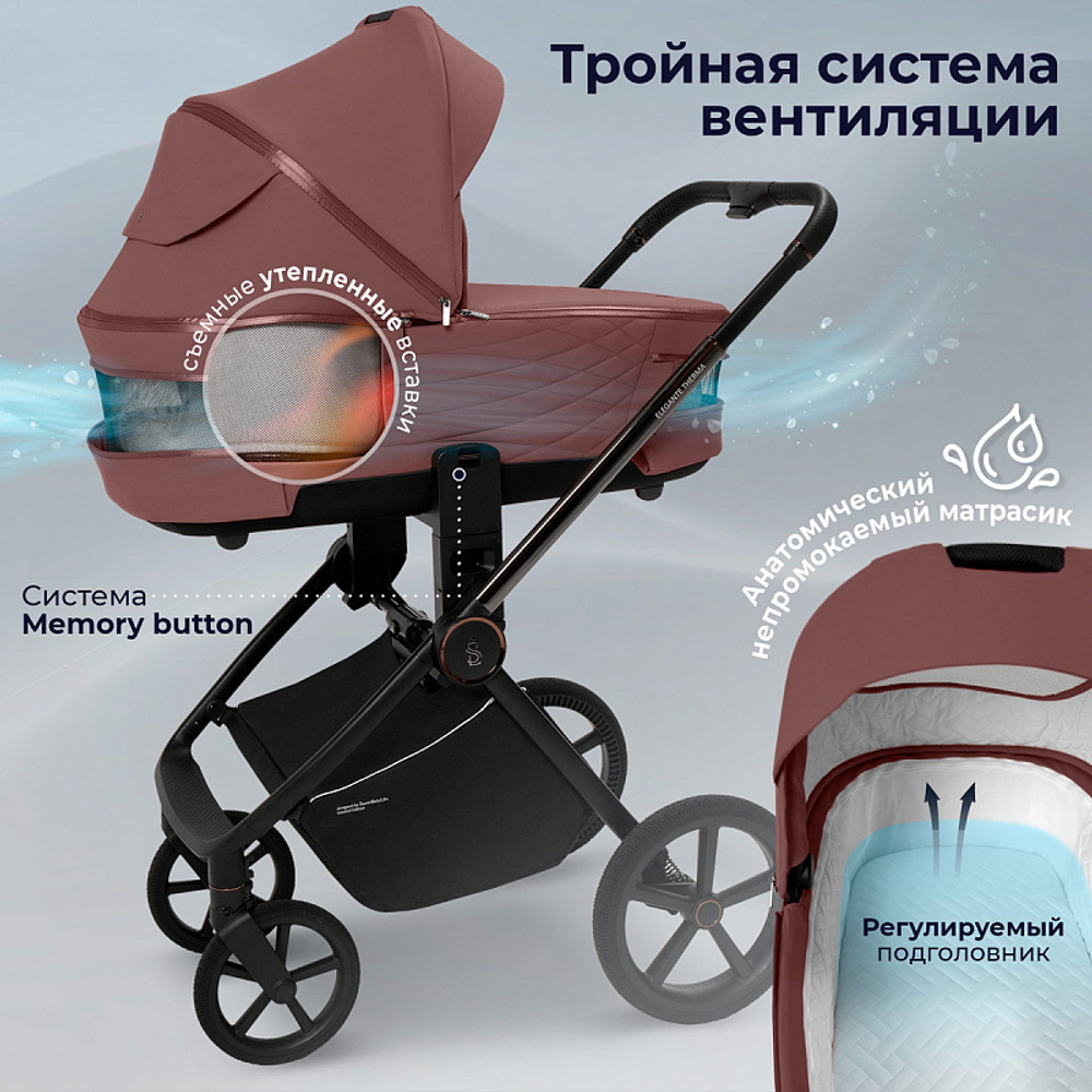Детская коляска Sweet Baby Elegante Therma SBL 2 в 1 Mokka