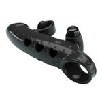 Черная вибронасадка на пенис с подхватом мошонки - 20 см. (Цвет: черный)