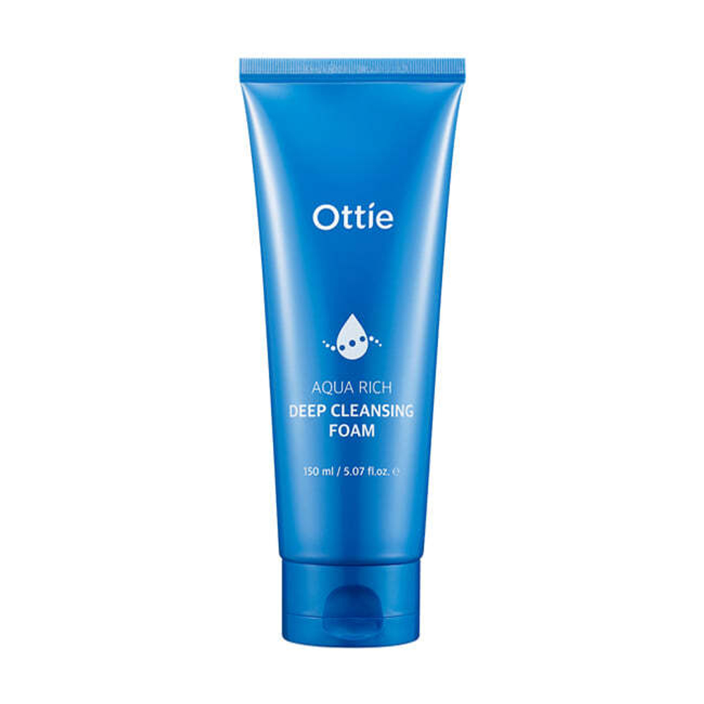 Ottie Aqua Rich Deep Cleansing Foam увлажняющая пенка для умывания с ледниковой водой Аляски и BHA-кислотой