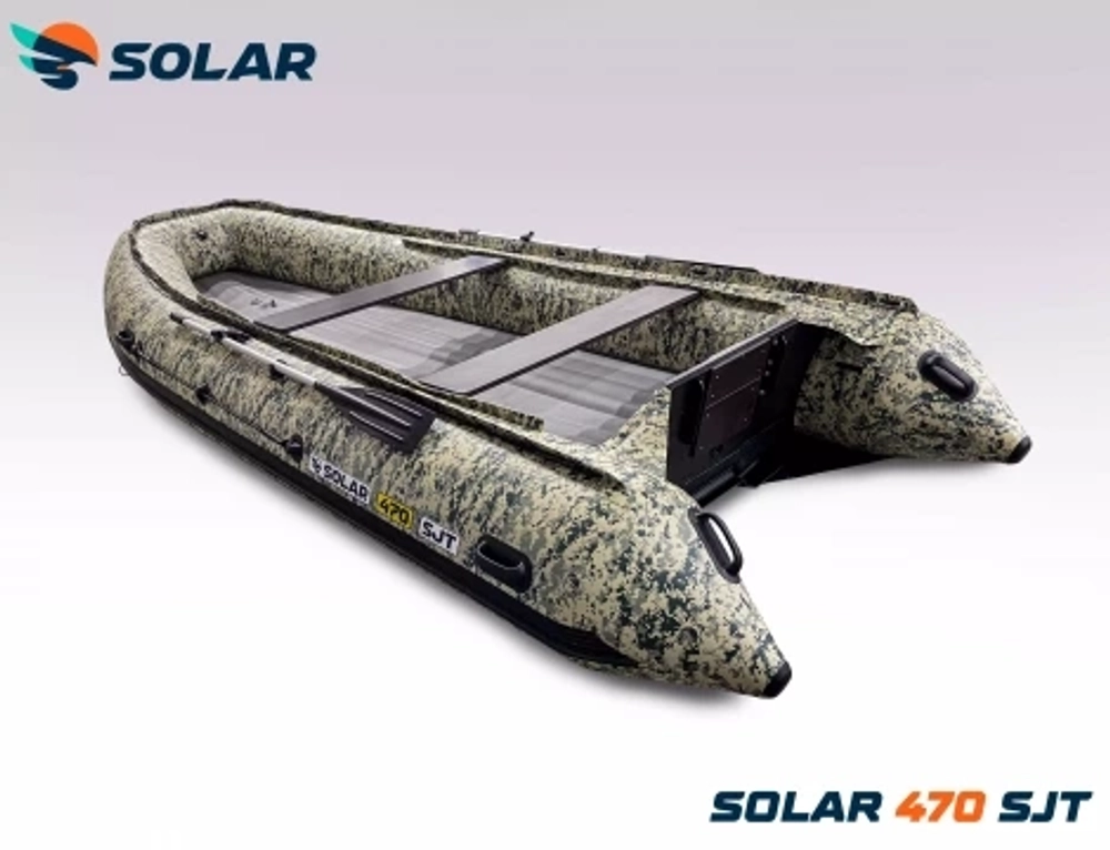 Лодка надувная моторная solar-470 super jet tunnel