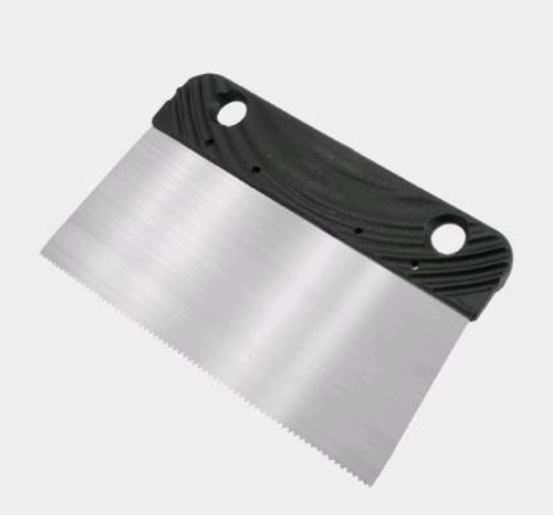 Шпатель для нанесения клея нержав. 200мм, шир. 80мм, толщ.0,5мм, зуб.2мм, А2, пл.руч, DEСOR/316-8200