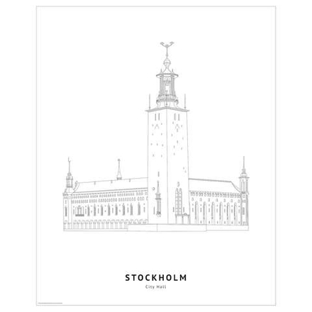 IKEA BILD  (ИКЕА БИЛД)  -  Плакат, Ратуша, Стокгольм, 40x50 см.