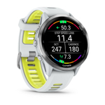 Forerunner 970 белые, титановый безель, с бело-зеленым ремешком