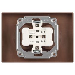 Розетка Intro Accent 6-204-07 , 2х2P, 16А-250В, IP20, СУ, AL/CU, графит | Intro