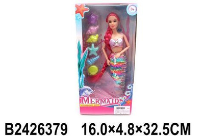 Кукла тип Модница Русалка на шарнирах с аксессуарами, коробка 316-2