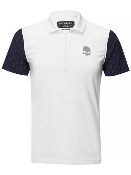 Теннисное поло Hydrogen Tech Zipped Polo - white/blue