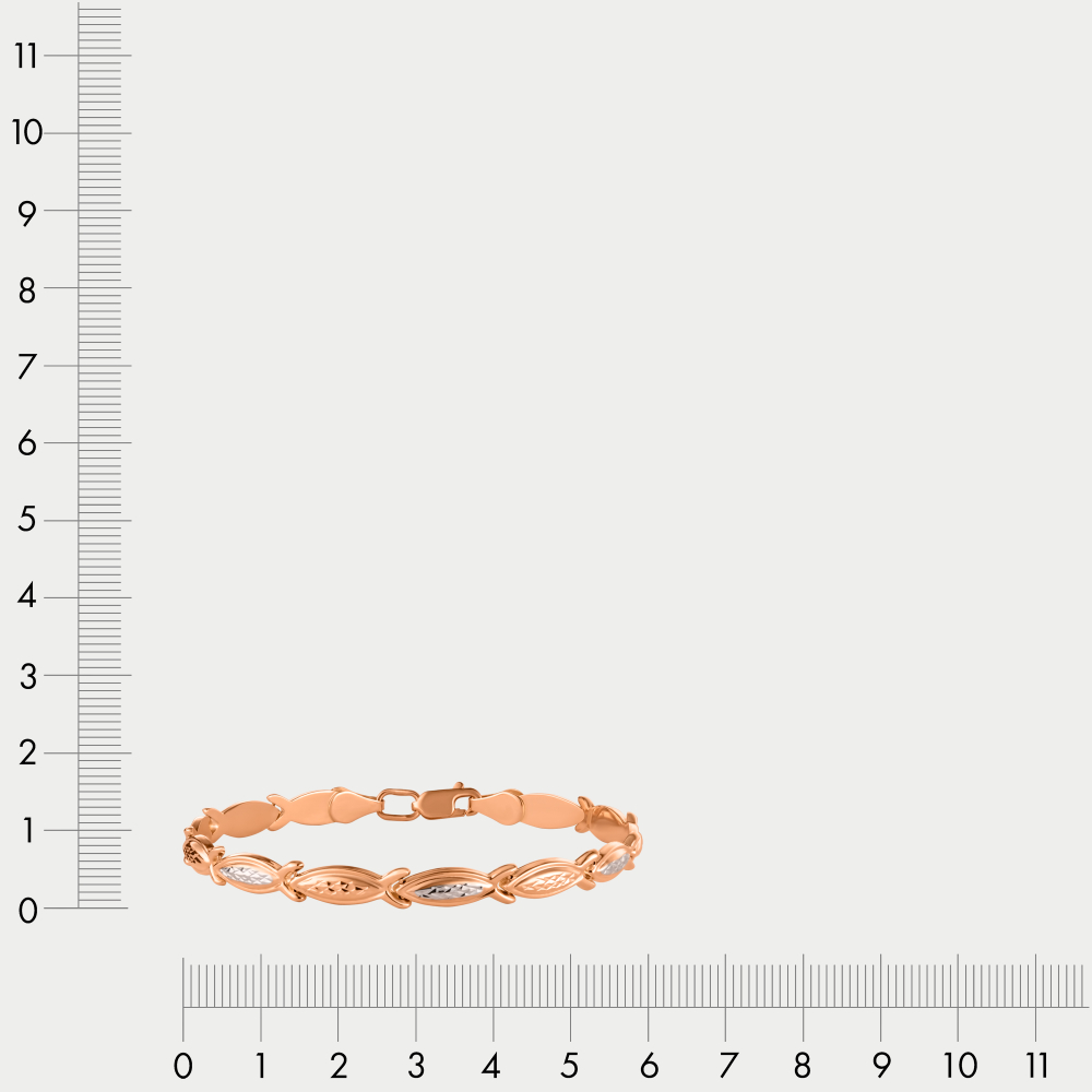 Браслет ролекс из розового золота 585 пробы для женщин без вставок (арт. А 023140)