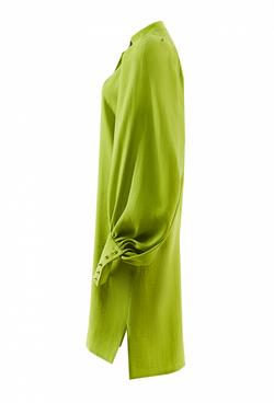 Платье - рубашка с потайной планкой травяное 32-02-20 SS