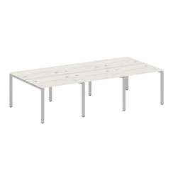 Metal System Рабочая станция на 6 мест на П-образном м/к БП.СМ-6.1 Дуб Наварра/Металл Серый 3000*147