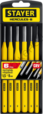 STAYER HERCULES, 6 предметов, Набор выколоток в пластиковом держателе (21077-H6)