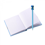 Записная книжка в футляре 21,0 см * 21,0 см , 7БЦ, Alingar, ламинация, ручка, замочек, 45 л., клетка, "Веселый дино", бирюзовый