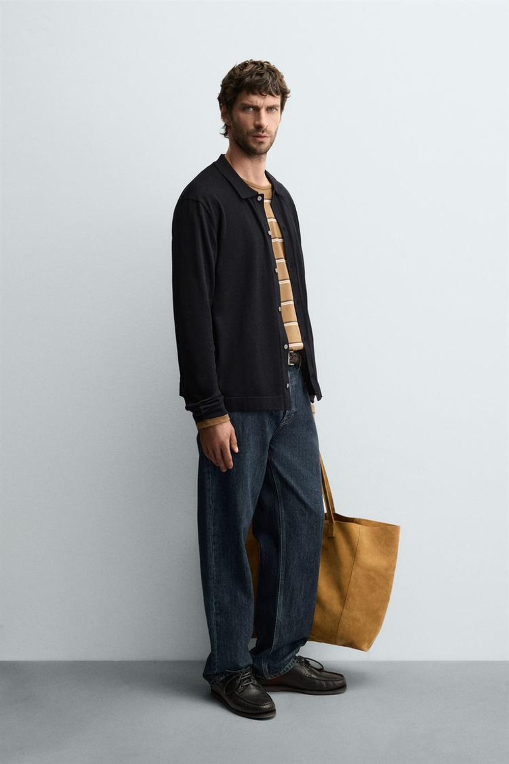 ZARA ЛЕГКИЙ ХЛОПКОВЫЙ КАРДИГАН, МОРСКОЙ ТЕМНО-СИНИЙ