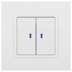 Выключатель ЭРА Elegance 14-1105-01М двойной с подсветкой, 10АХ-250В, белый матовый