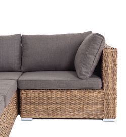 "Лунго" трансформирующийся диван из искусственного ротанга (гиацинт), цвет соломенный