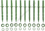 GRINDA 200 мм, зеленые, полипропилен, 10 шт, садовые колышки (422319)