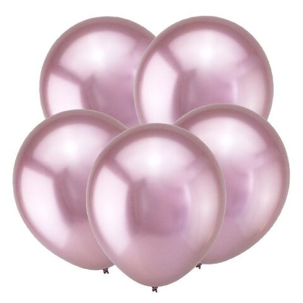 Т 12"/30 см, Хром, Зеркальные шары, Розовый (Mirror Pink), 10 шт.