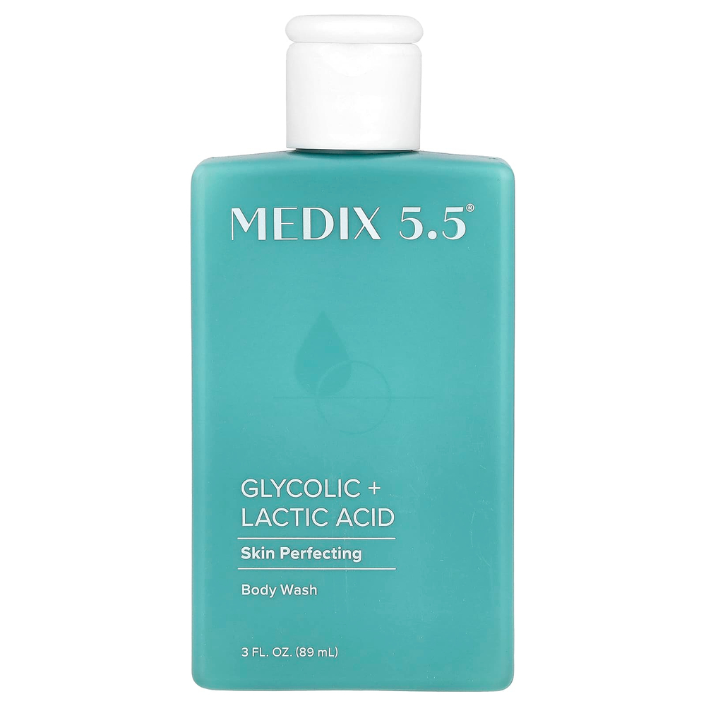 Medix 5.5, Гель для душа, для улучшения состояния кожи, гликолевая и молочная кислоты, 89 мл (3 жидк. Унции)