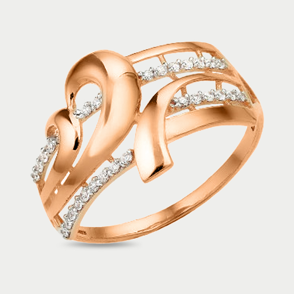 Кольцо женское из розового золота 585 пробы с фианитами (арт. 70082700)