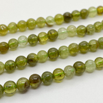 Бусины Гранат зеленый (сорт Б), диаметр 4,5-4,7 мм, цена за 20 шт (1/4 нити)