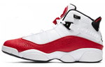 Jordan Air Jordan 6 Rings Six Crowns Balanced Shock Absorption high-top retro basketball shoes men's white and Red