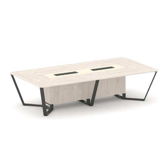 Steel Meet Стол переговорный прямоугольный KM-PR.B.SP-12 Денвер Светлый/Ваниль Глянец/Металл Антраци