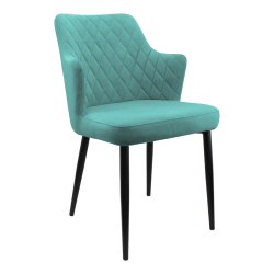 Стул "Хант" (арт. 345), велюр Бренди В15 мятный, ножки круглые черные.