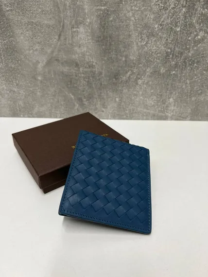 Бумажник Bottega Veneta Intrecciato синий