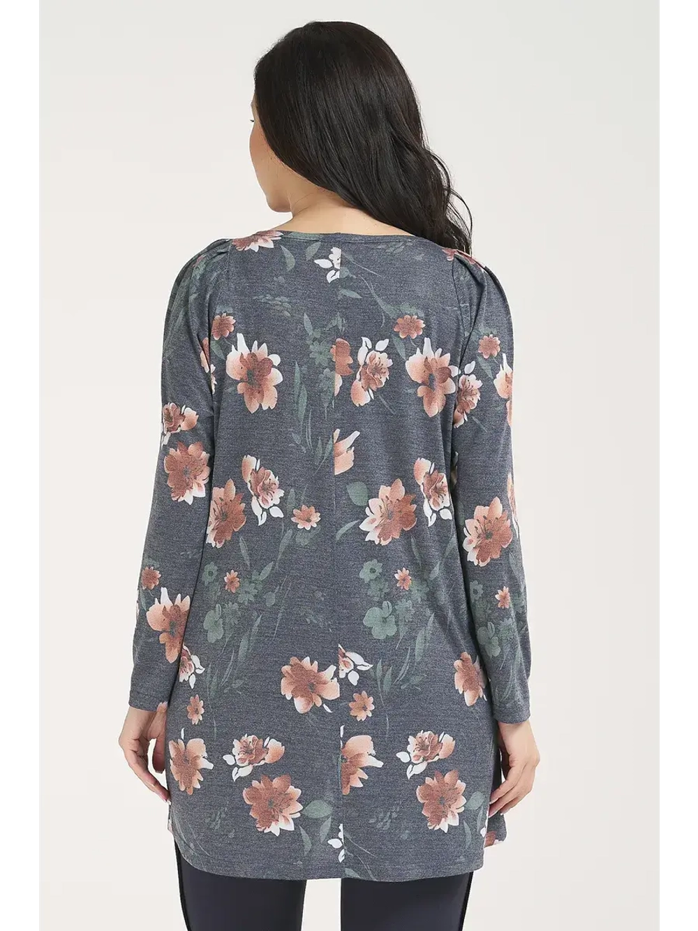 Туника кофточка с цветочным принтом