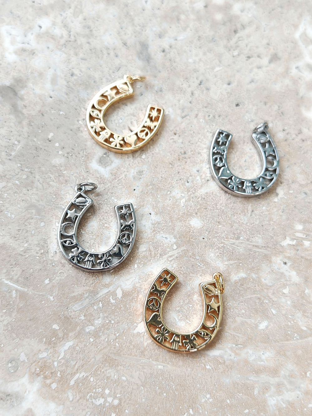 2869-з Подвеска "Подкова резная" 20*18мм, позолота