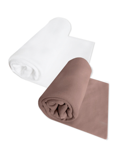 Комплект из 2-х пелёнок Сахар+Тауп грей 85*130 RinaAmari