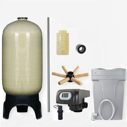 Комплект МоноКит : клапан с водосчетчиком RUNXIN F74А3, корпус фильтра 3672, солевой бак - Фильтр умягчения и *обежелезивания* воды