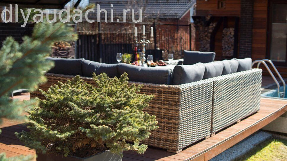 Обеденный комплект мебели из искусственного ротанга Сан-Ремо