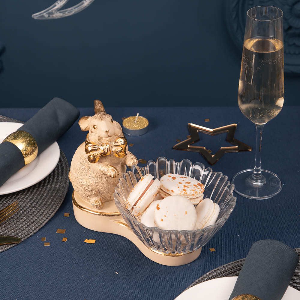 Фруктовница-конфетница Кролик Банни Айвори с чашей Аврора