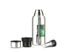 Термос Biostal Охота (1 литр), 2 чашки, с ситечком, стальной