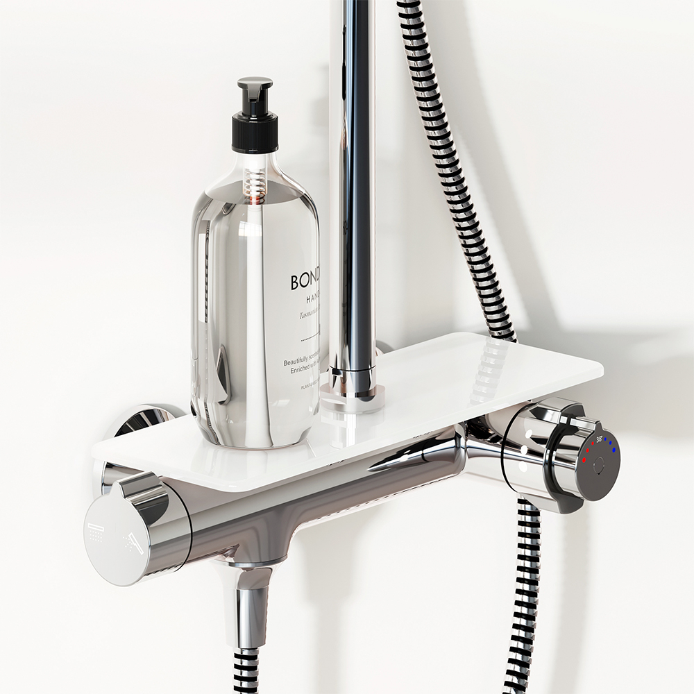 Душевая система с душевым термостатическим смесителем-полкой Damixa Jupiter 977750000