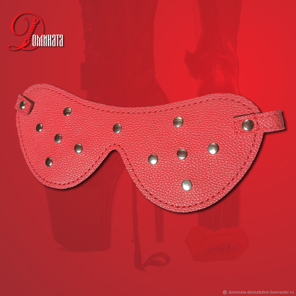 Маска на глаза глухая красная "Кресты"