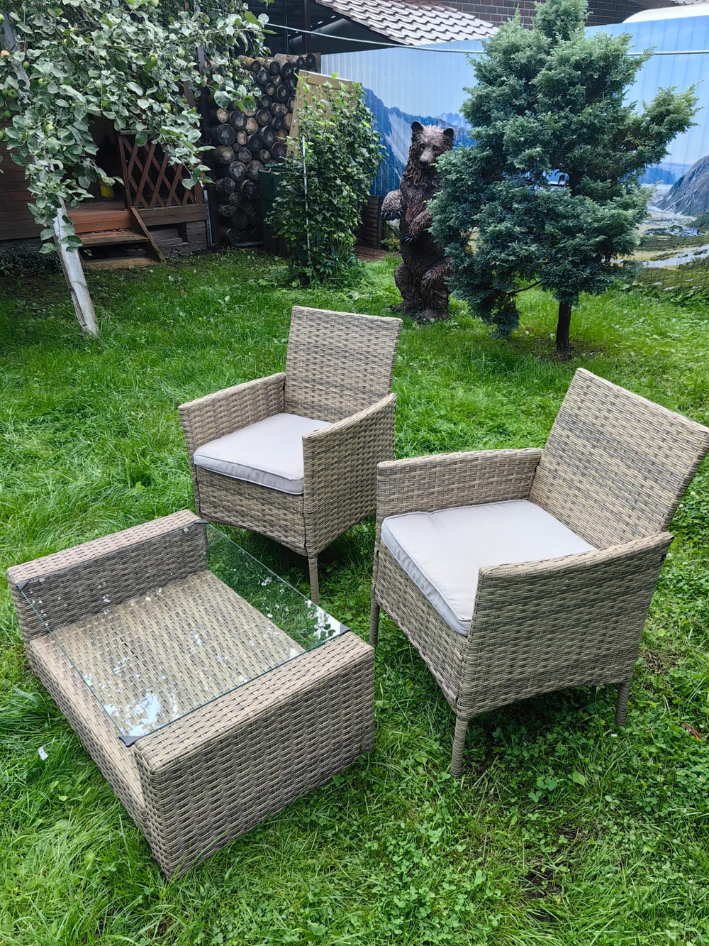Комплект мебели Анкор Balcony Set с столиком Сантьяго greige