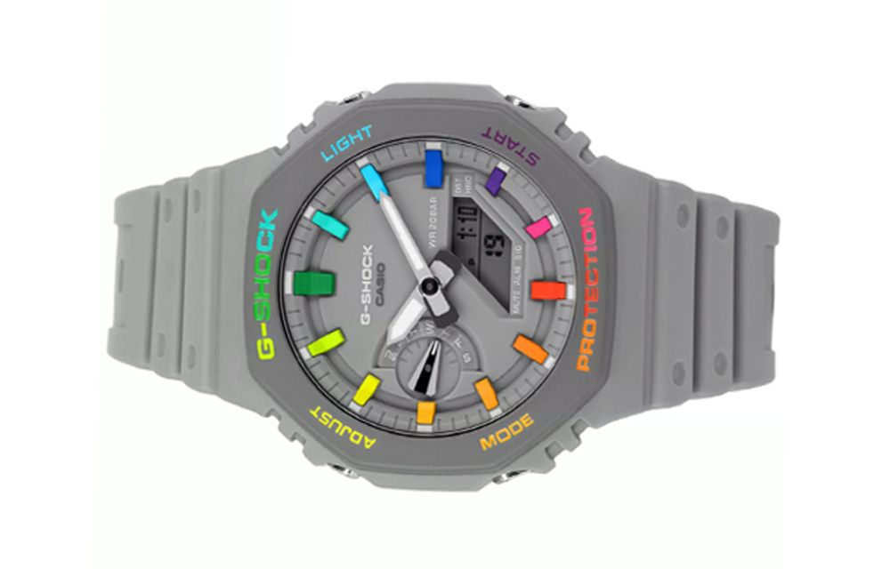 CASIO Men Liquid Crystal/Analog Dual Display Series Gray Watch GA-2100-1AERD