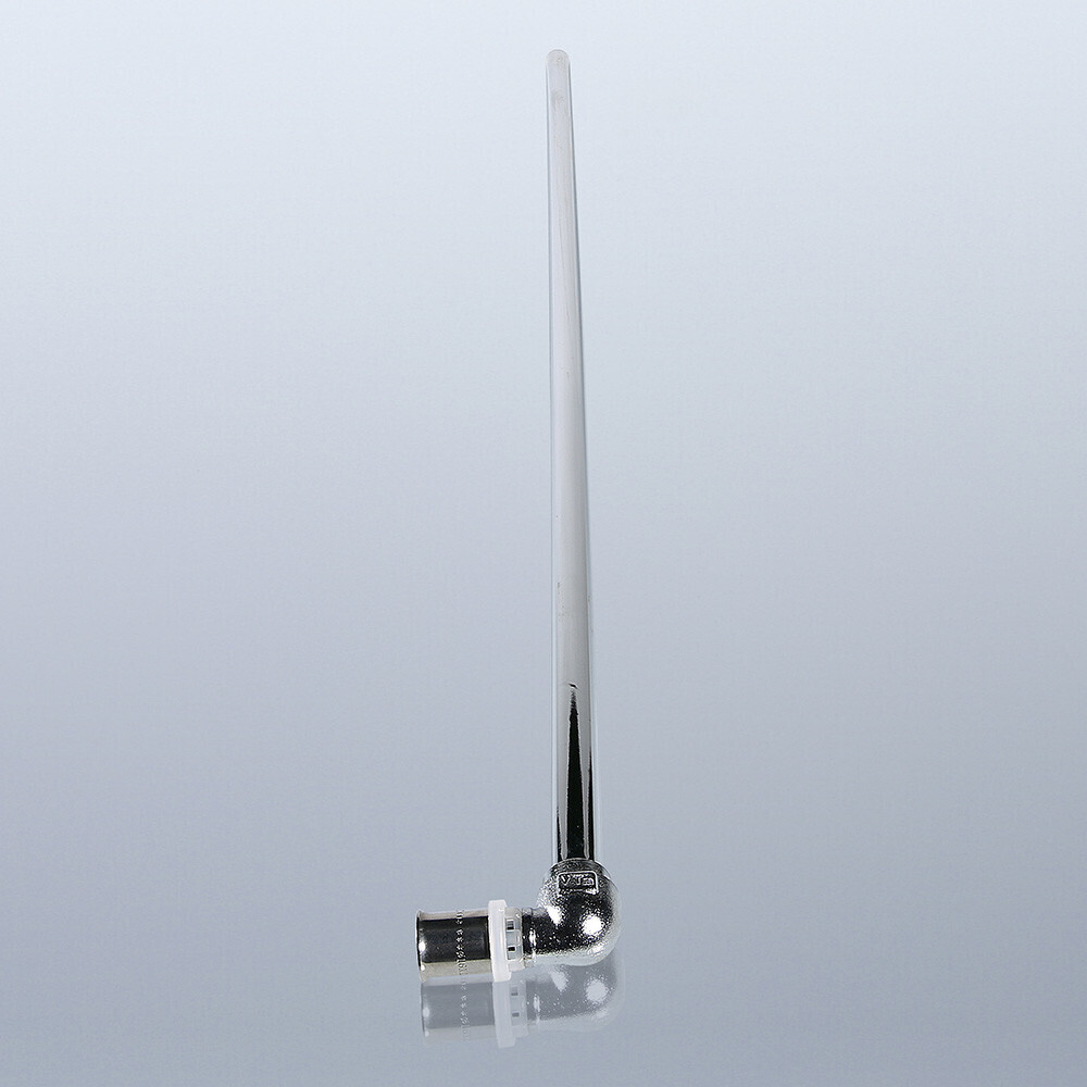 Пресс-фитинг – угольник с хромированной трубкой прямой 20 х 15 мм, 30 см