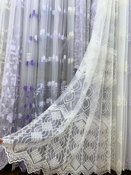 Тюль арт. 7777, цвет кремовый (высота 280 см, Турция)