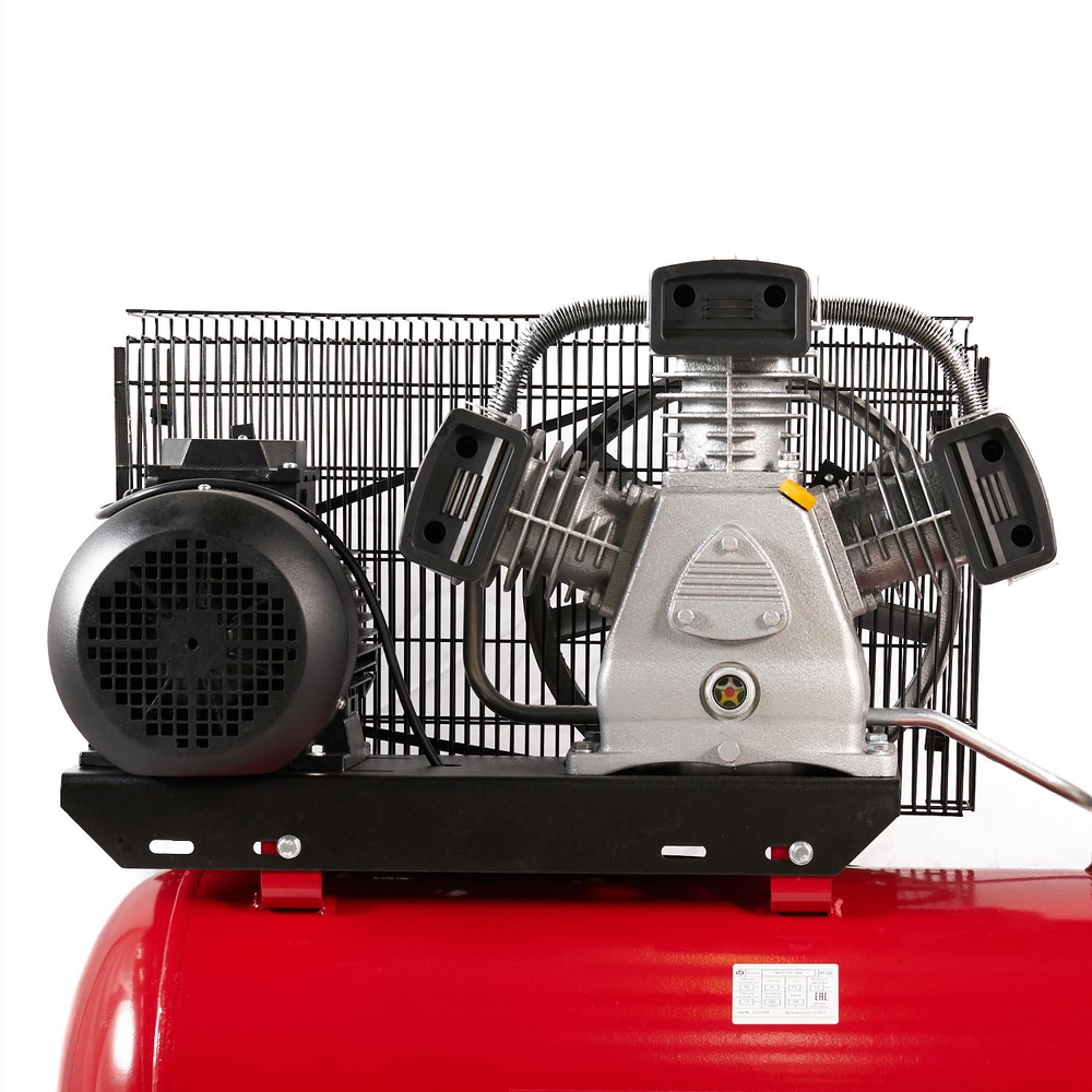 Компрессор ROSSVIK СБ4/С-200.LB40, 580 л/мин, 10 бар, ресивер 200 л, 380 В/3 кВт, красный