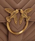 Кожаная сумка-мессенджер LOVE LADY PUFF MINI CL SHEEP N Pinko - коричневый(100044 A0GK)