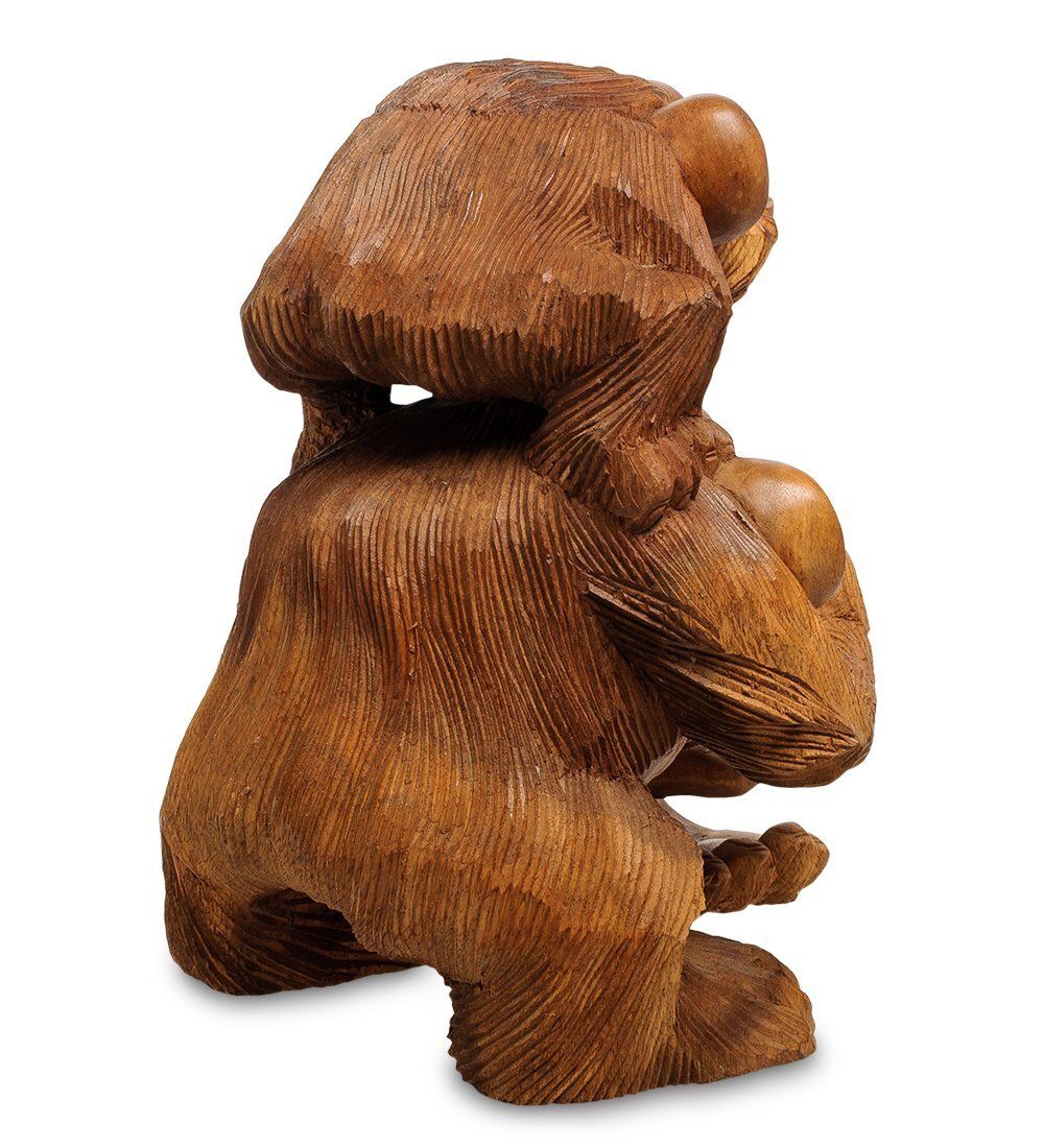 17-030 Статуэтка «Обезьяна с детенышем» (суар, о.Бали)