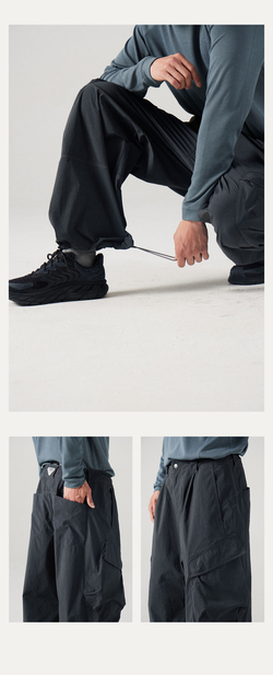Брюки Nothomme Blue Outdoor Water Repellent Adjustable Drawstring Pants Dark Gray