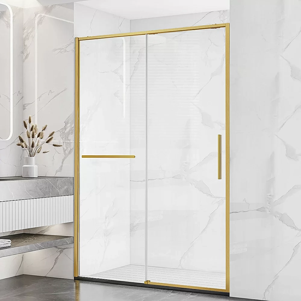 Душевая дверь Vincea Slim Soft 120 VDS-1SS120CLG стекло прозрачное/профиль брашированное золото