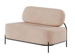 Джайв Диван двухместный JVE-2 Velutto 65/Металл Черный 1250*720*770