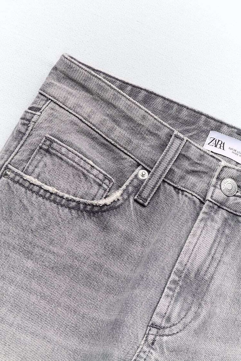 ZARA ДЖИНСЫ TRF WIDE LEG MID RISE FULL LENGTH, СЕРЫЙ